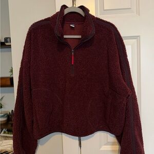 Old Navy - Burgundy Fleece Half-Zip Pullover